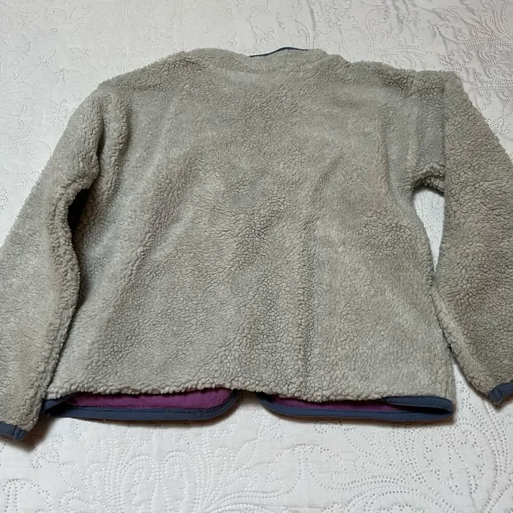 Gap Sherpa Fleece Floral Pocket Jacket Size 8/9